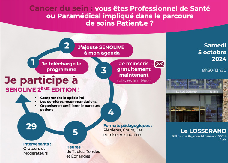 Cancer du sein : vous êtes Professionnel de Santé ou Paramédical impliqué dans le parcours de soins Patient.e ?